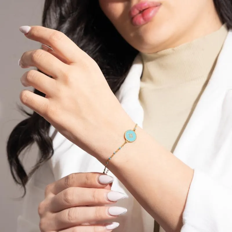 Circle w Star & Beads Bracelet