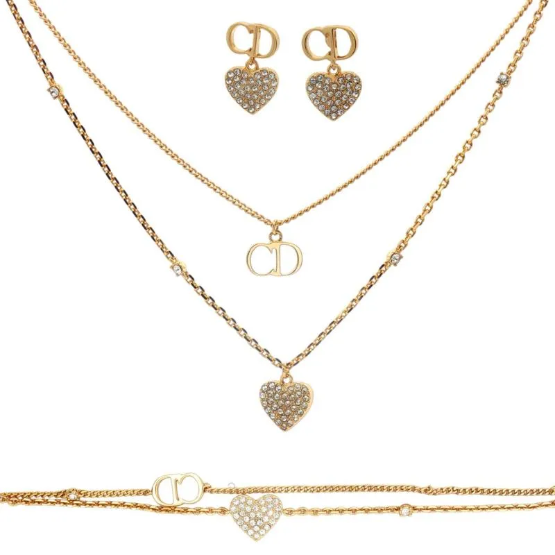 C&D - Dual Chain Logo & Heart Semi Set