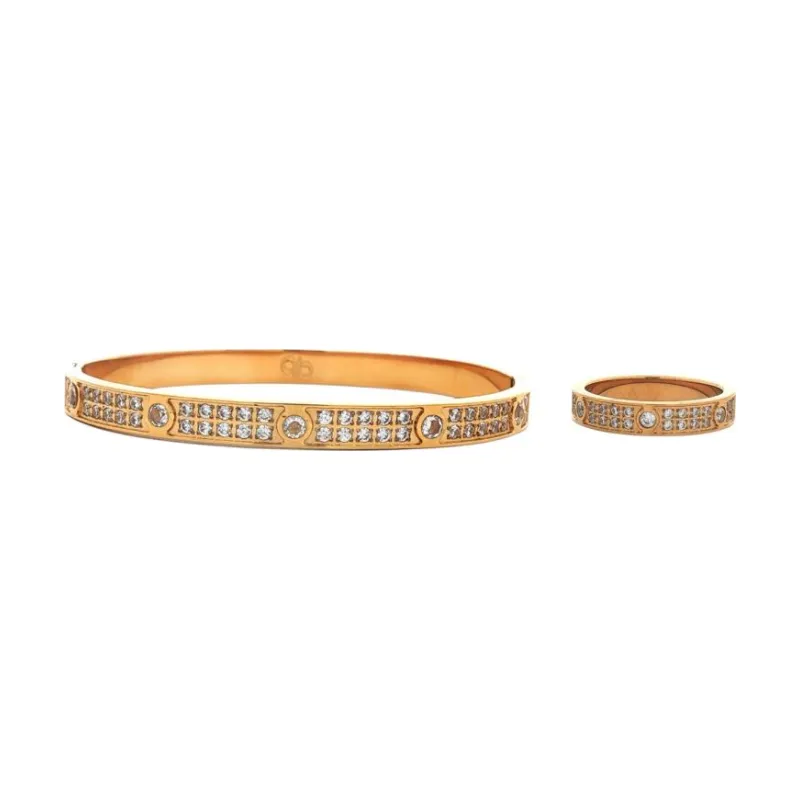 Bangle Set - Dual Bezel Crystal Set (G)