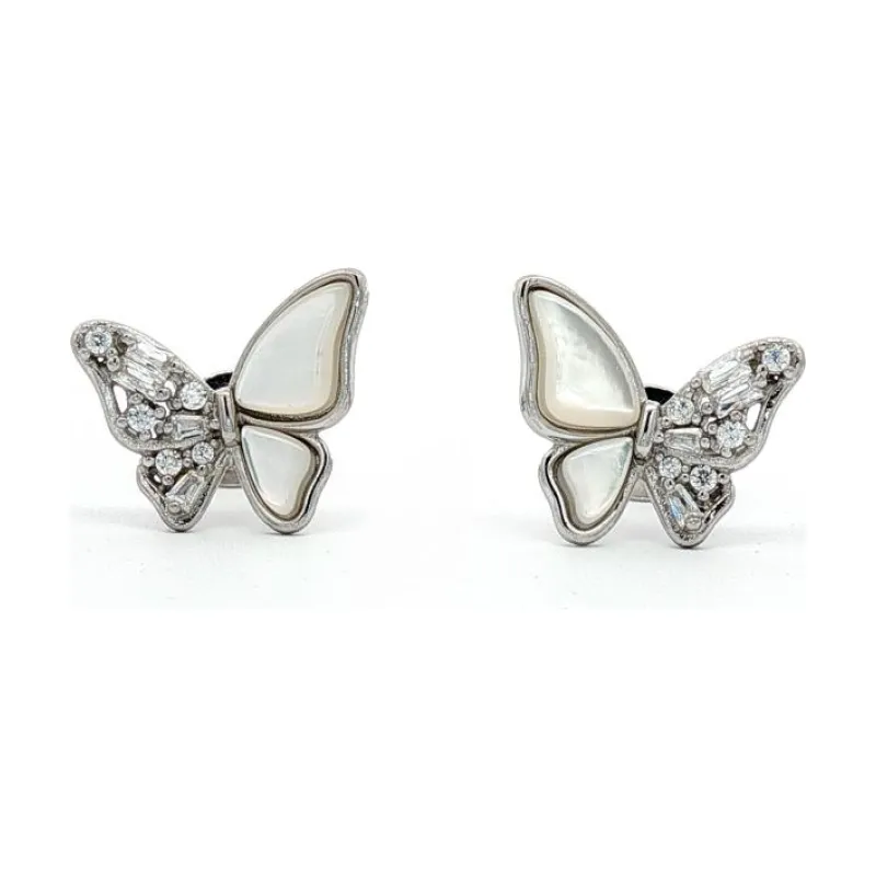 OS Sparkling Butterfly stud Earrings 