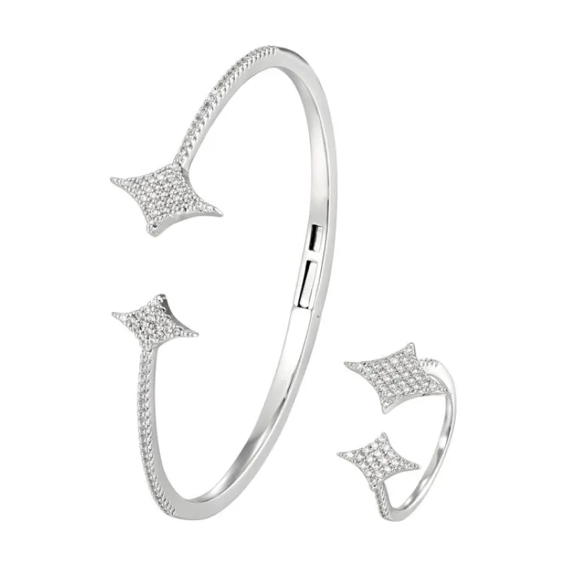 SA Bangle Set - Dual Crystal North Stars (S)
