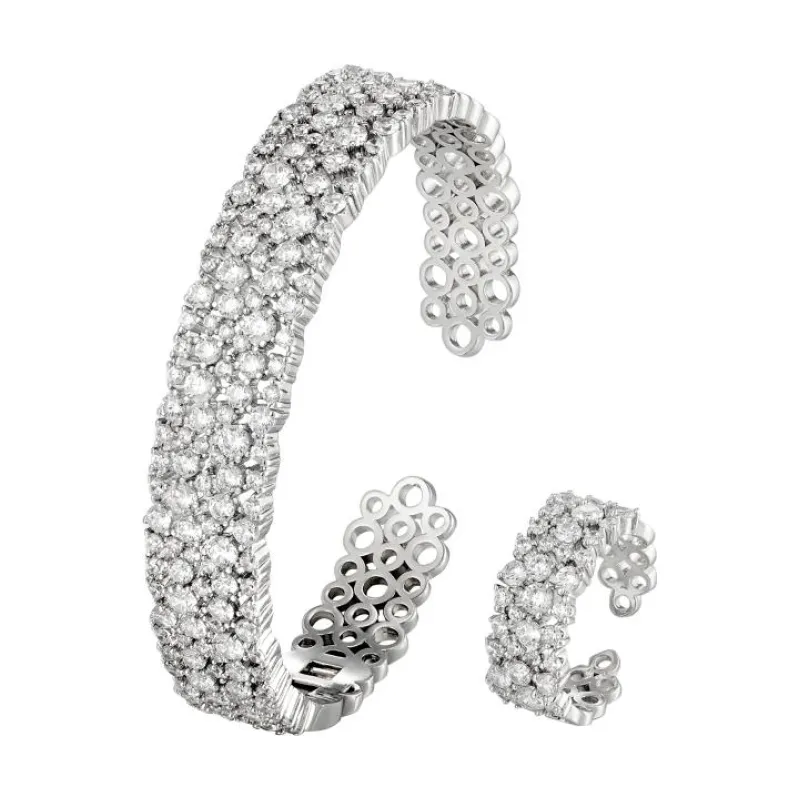 SA Bangle Set - Full Round Crystal Duo (S)