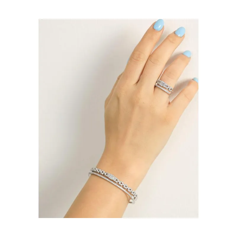 SA Bangle Set - 2 Line FS Semi Chain (S)
