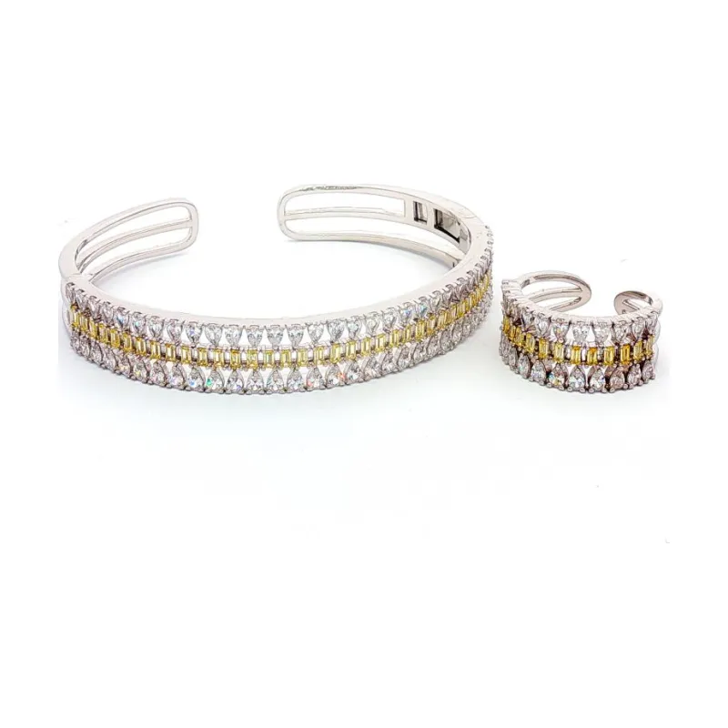 SA Bangle Set - Sparkling Teardrop & Rectangle (S)
