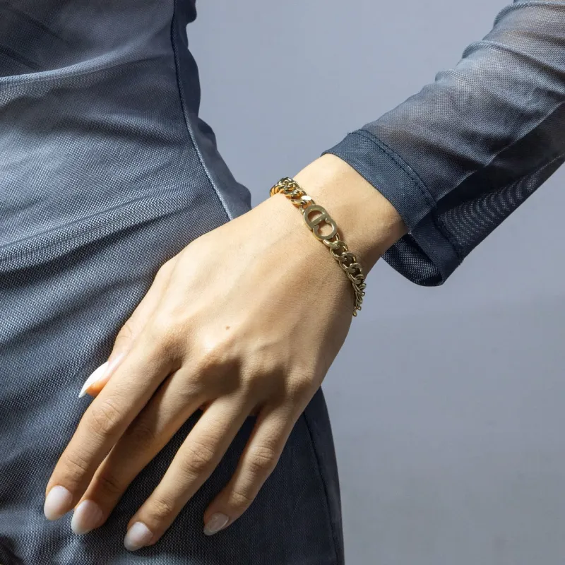 C&D -Logo w Thick Chain Bracelet