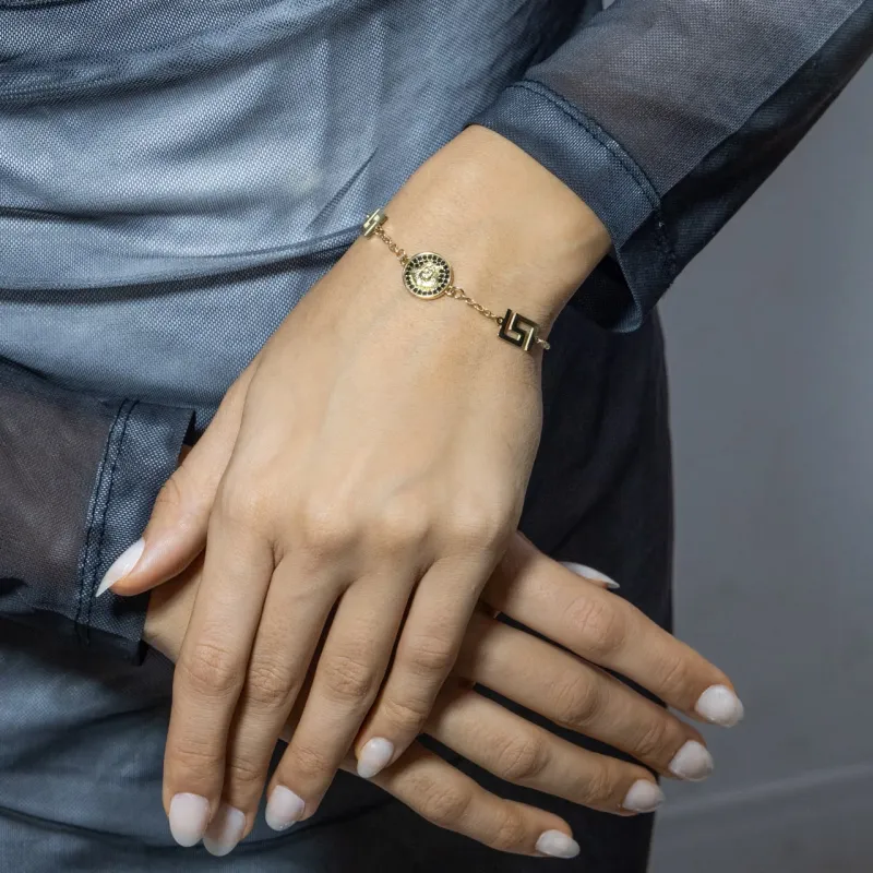 VER - Medusa w Black Stones Bracelet