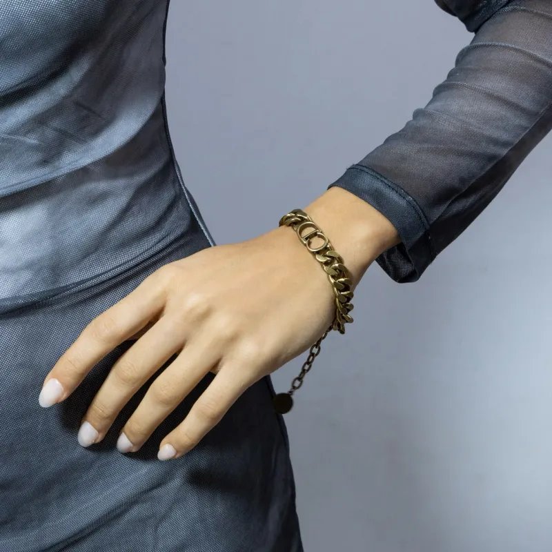 C&D - Logo Vintage Thick Chain Bracelet