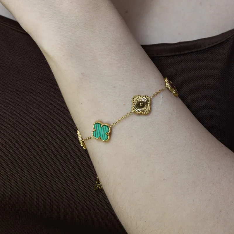 VCA - 5F Bracelet ( Maroon & Green )