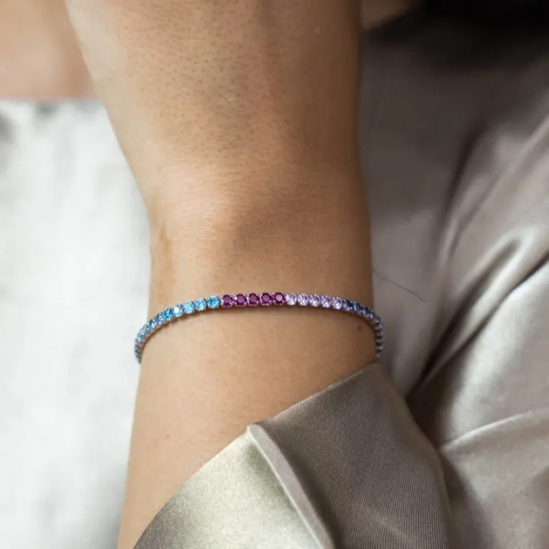 OS Mini - Diff Colored Tennis Bracelet (2.5mm)