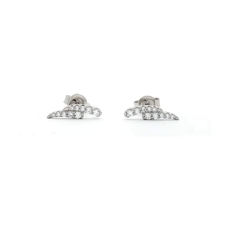 OS Sparkling Tiny Ear Climber Shape Earrings 