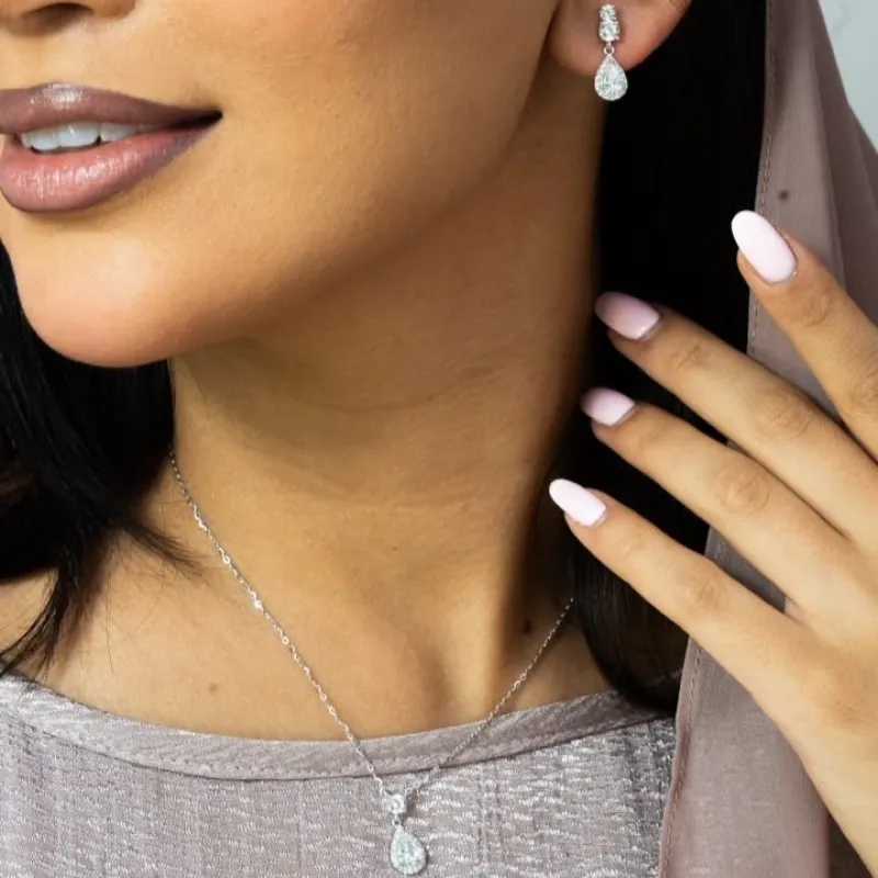 OS Set - Crystal Teardrop Dangle