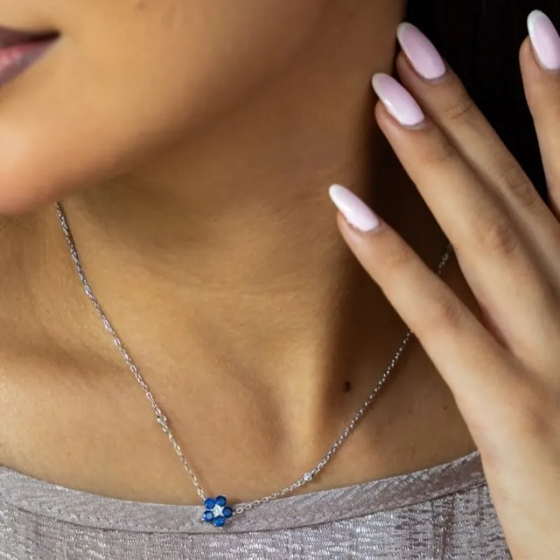 OS - Sapphire Bloom Necklace