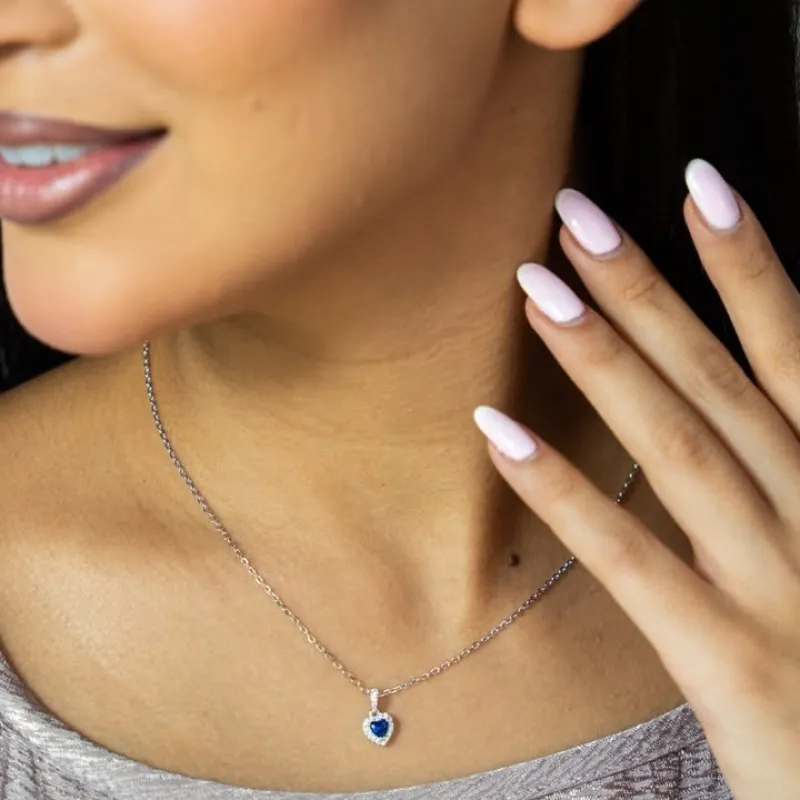OS - Royal Blue Heart Necklace