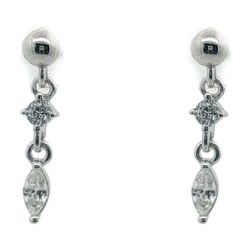 OS - Marquise w Stud Drop Earring