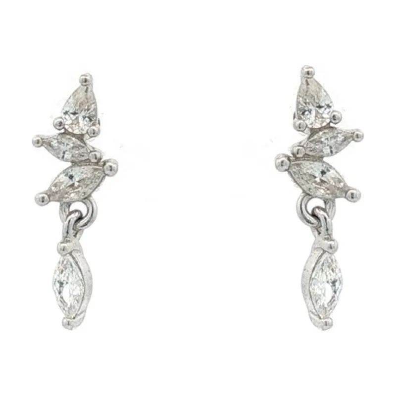 OS - Marquise w Drop Thread Lock Earring