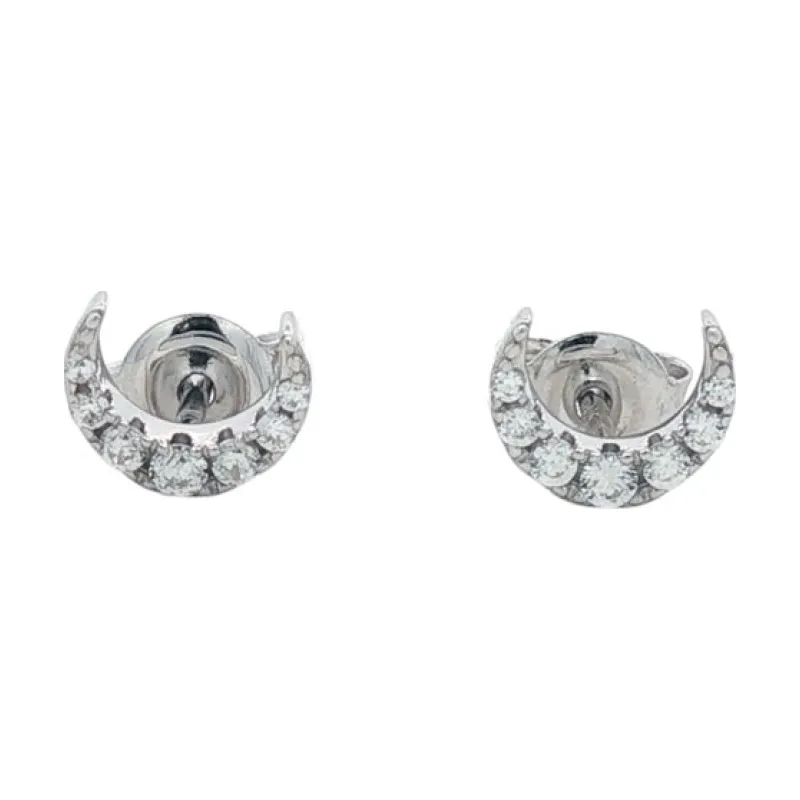 OS - Sparkle Crescent Moon Studs