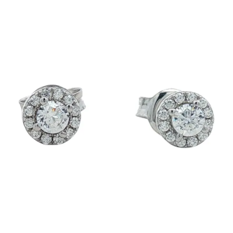 OS - Tiny Encircled Crystal Studs