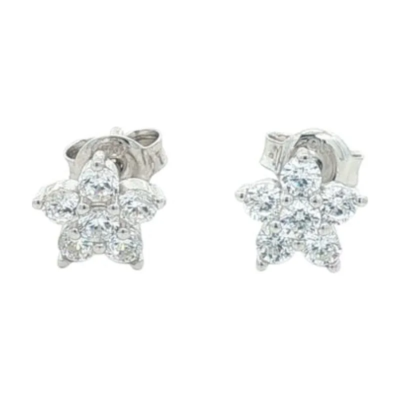 OS - Crystal Flower Studs
