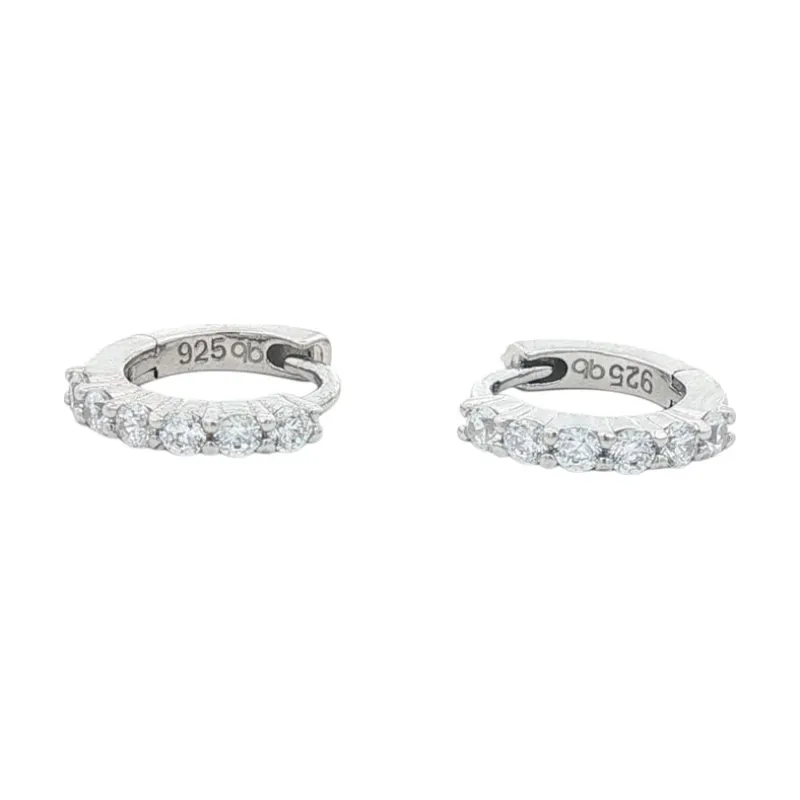 OS - Half Stone Hoop Earing
