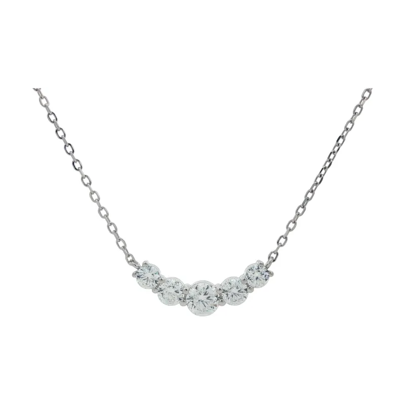 OS - Curved Bar 5 Stone Necklace
