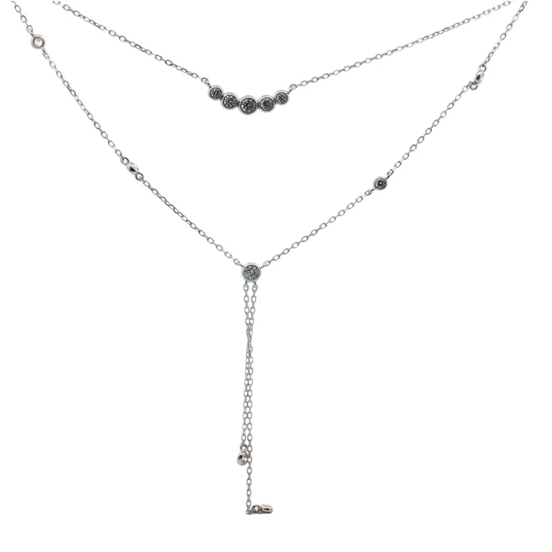 OS - Dual Tier Crystal Drop Necklace