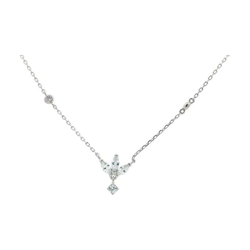 OS - Crystal Marquise Trio Crest Necklace