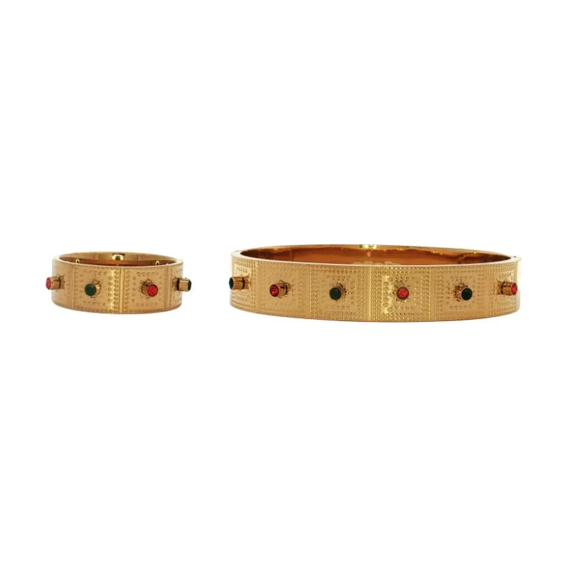 Bangle Set - Grid & Studs Capped