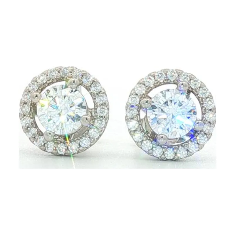 OS Small Round Halo Earrings 