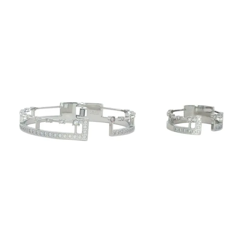 Bangle Set - Dual Open Stone Frame