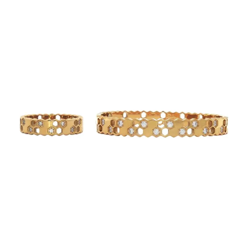 Bangle Set - Crystal Honeycomb