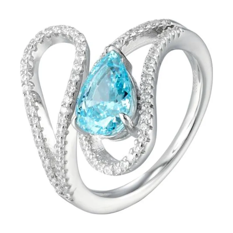 OS Hollow Curve Teardrop Ring