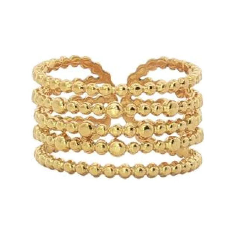 5 Line Circular Beads Ring (Free Size)