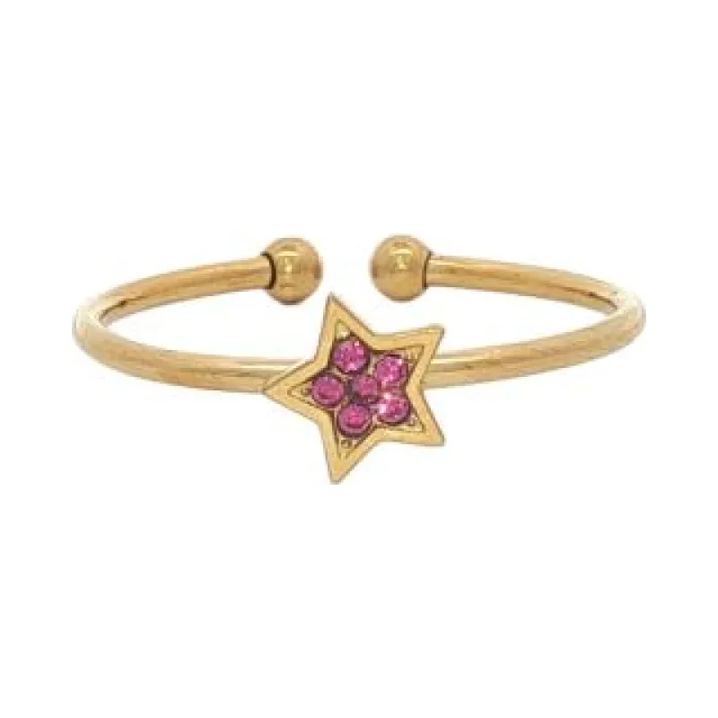 Purple Stones Star Ring (Free Size)