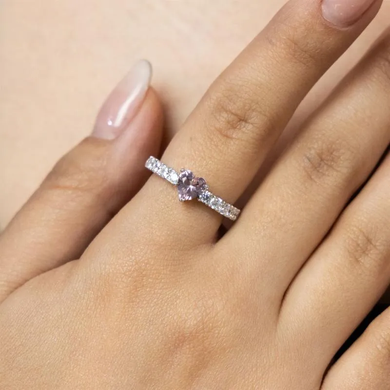 OS Ribbed Full Stone Heart Ring 
