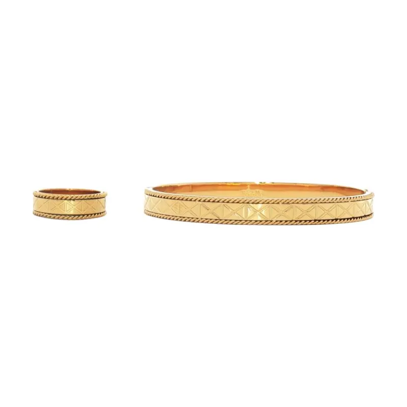 Bangle Set - Cross Hatched Engraving