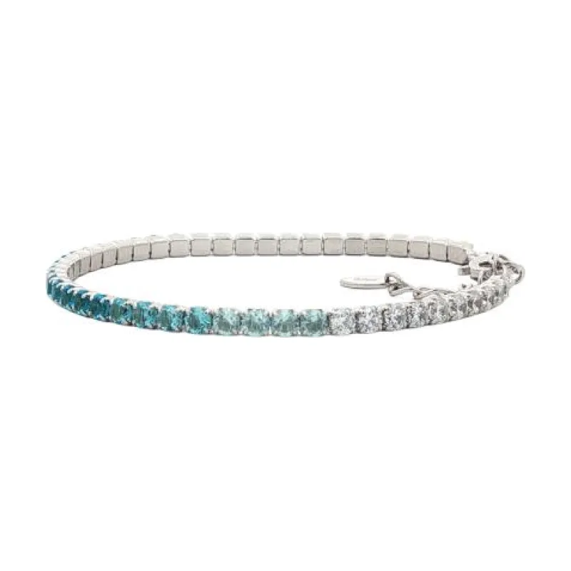 OS - Triple Toned Full Stone Bracelet 