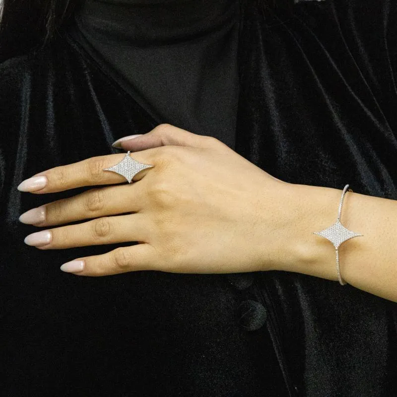 SA Bangle Set Large Crystal North Star
