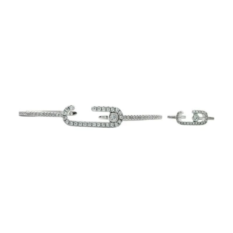 SA Bangle Set MES Half Full Stone Cut Pin