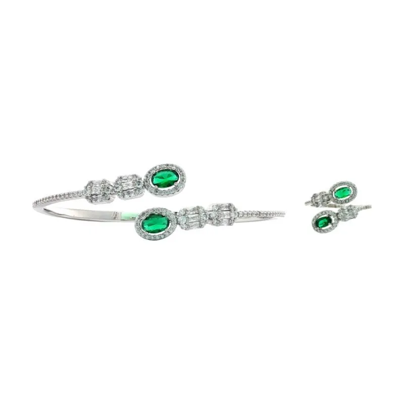 SA Bangle Set Colored Oval Stone
