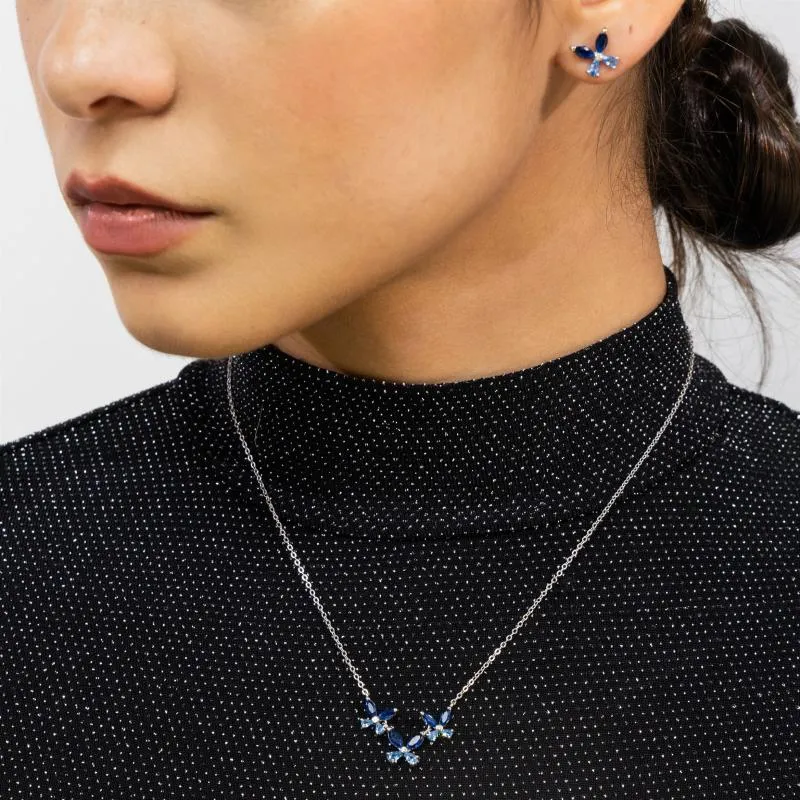 OS Set - Marquise Colored Stone motif butterflies 