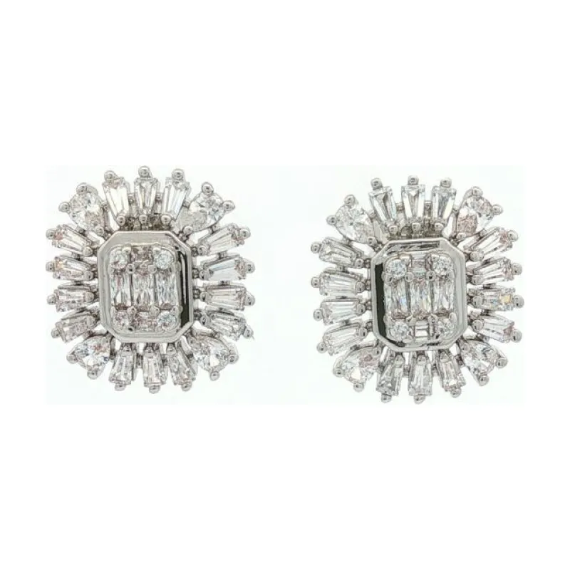 SA Earrings Full Stone Emerald Cut