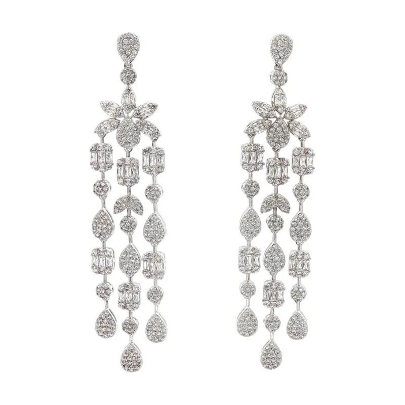 SA Earrings Starlight with 3 Chandelier Multi Stones