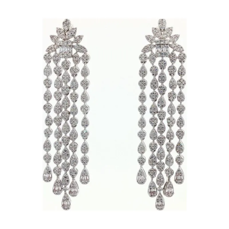 SA Earrings Rectangular with Alternative Circles Drop