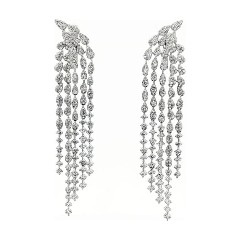 SA Earrings Front Back Chandelier Crystal 