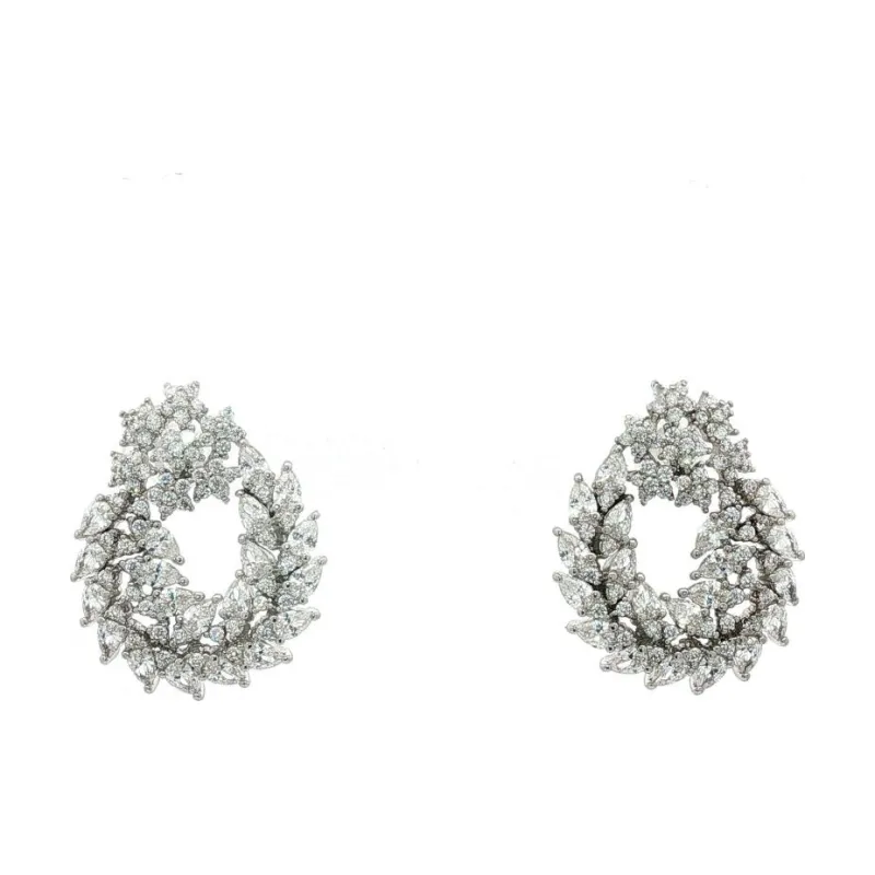 SA Earrings Multi Crystal in Teardrop Shape