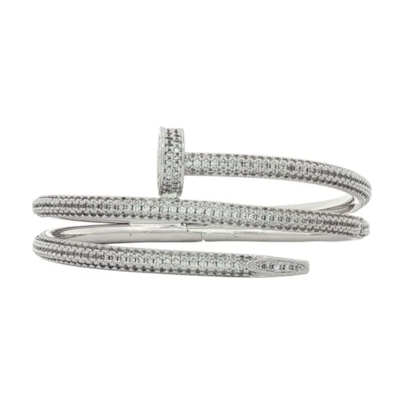 CAR Full Stone Double Juste Nail Bangle 