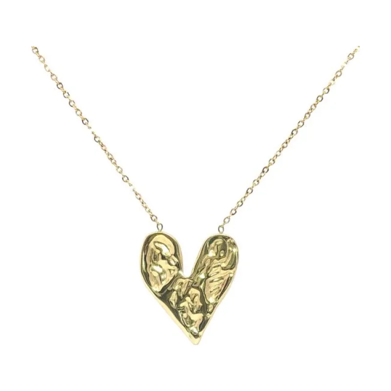 Vintage Crushed Heart Necklace