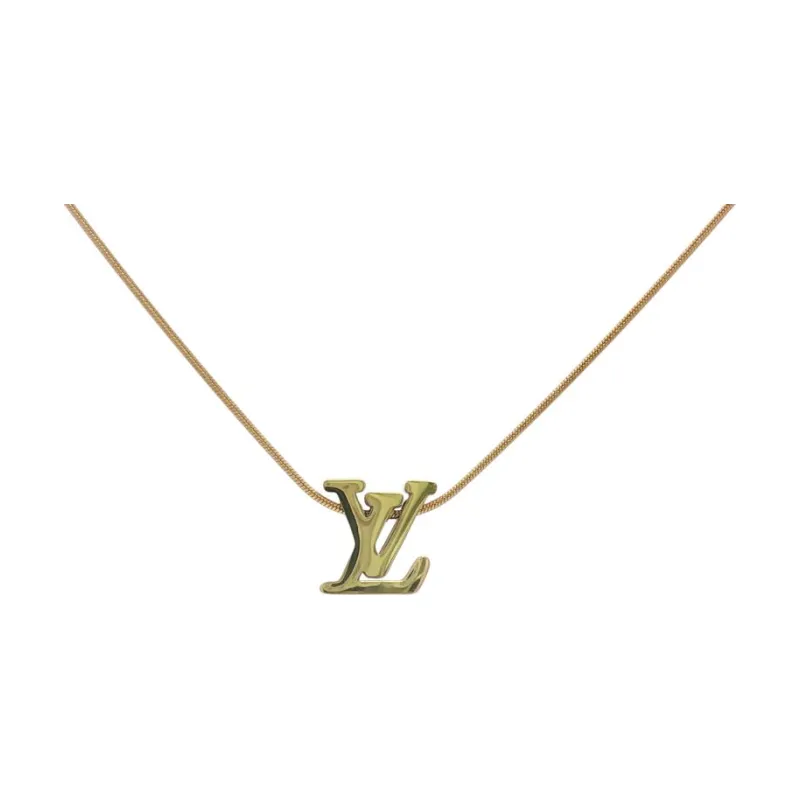 L&V - Logo w Snake Chain Necklace