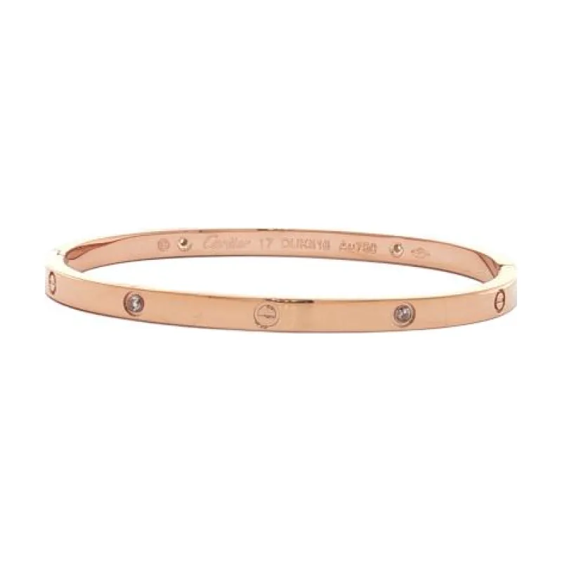 CAR Love Alternate Stone Bangle Thin 4mm