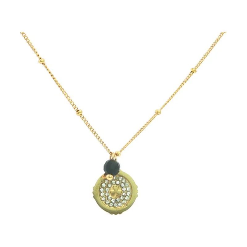 Circle Stone Pendant Necklace